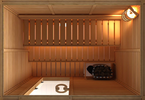 САУНА В СБОРЕ SAWO 1414LS-CS-G (1,4М Х 1,4М, ЕЛЬ, ПОЛНОСТЬЮ СТЕКЛЯННАЯ СТЕНА, ДИЗАЙН CLASSIC, ЛЕВАЯ) (рис.2)